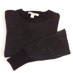 Autumn Cashmere Microstud Crewneck Cashmere Sweater | Black | EUC | XS